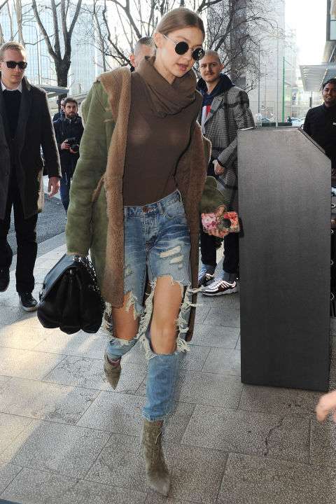 ripped jeans with ankle boots